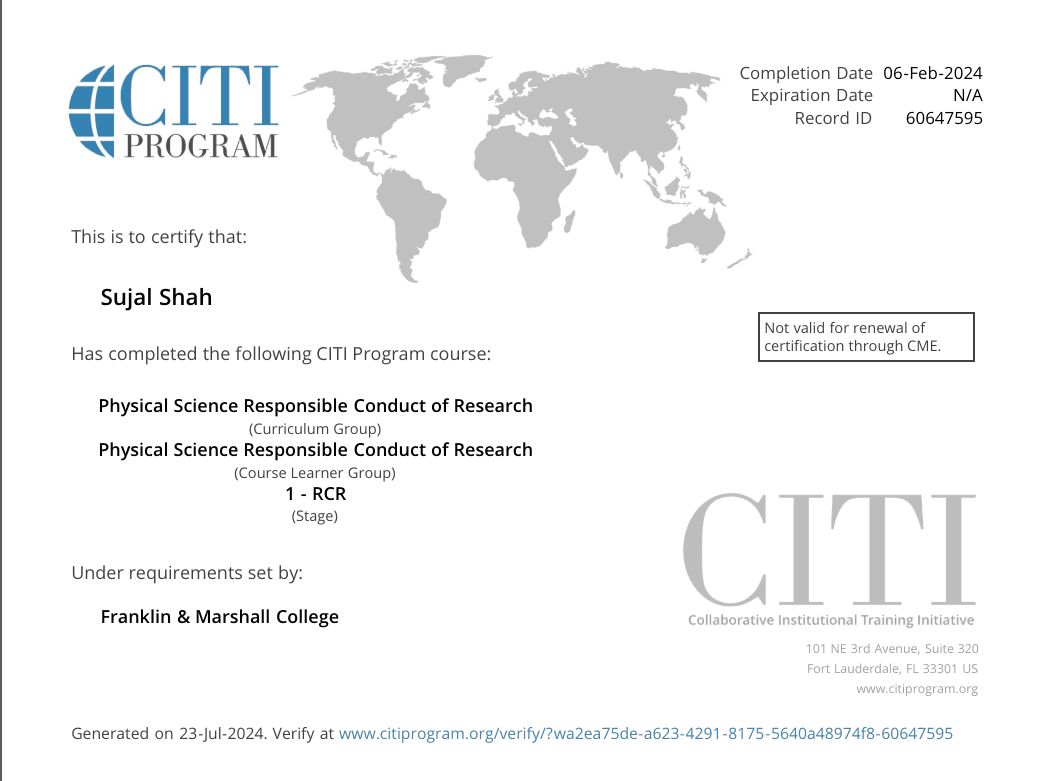 Physical Science Responsible Conduct of Research | CITI Program